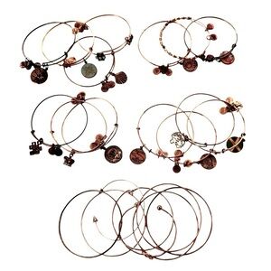 Alex and Ani Gold Tone Bangle Bracelets Lot of 14